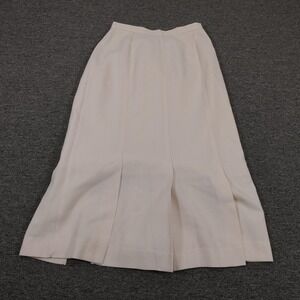 Vintage David N. Skirt Womens 26 White Pleated Long Straight Lined Lightweight